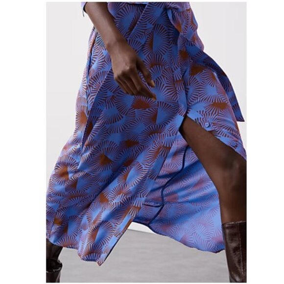 🌻Cupro Rich Printed Midaxi Shirt Dress -Marks & Spencer - Picture 4 of 14